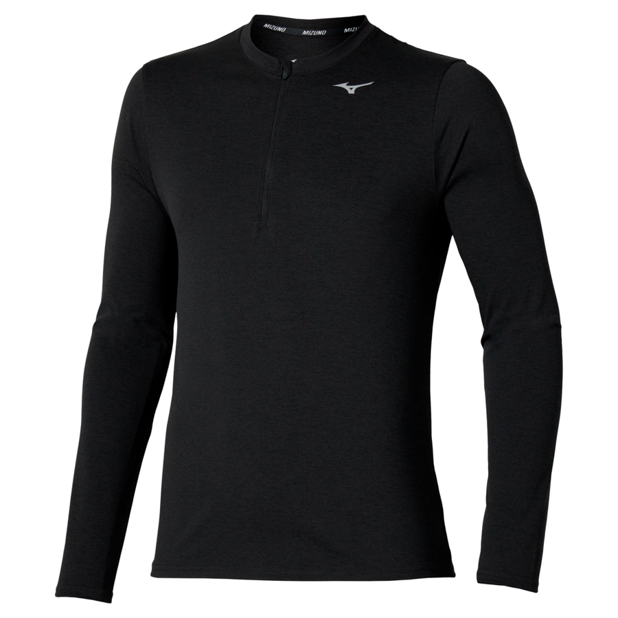 Mizuno Core Impulse Half Zip Long Sleeve Tee Black